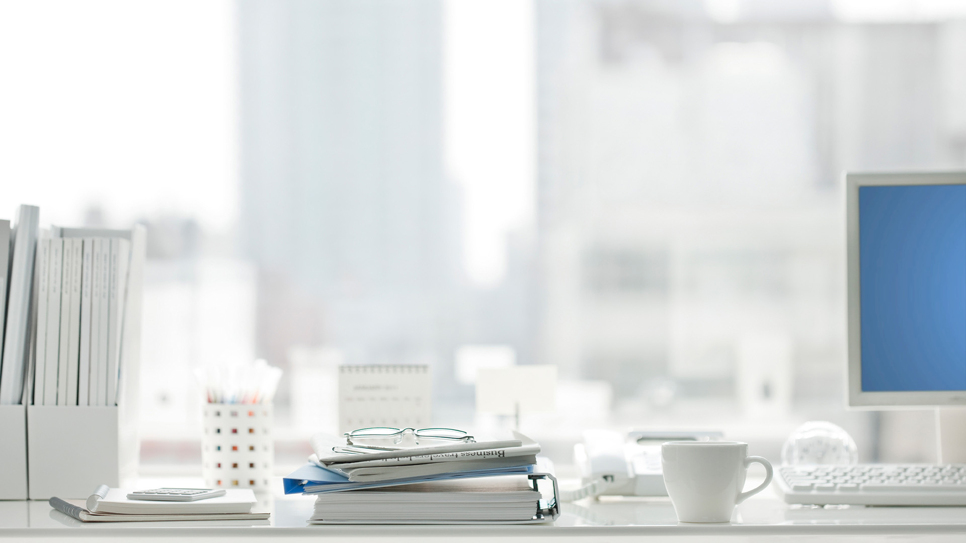 Office desktop as background image